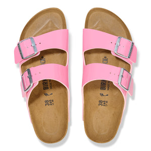 BIRKENSTOCK ARIZONA CANDY PINK BIRKO-FLOR PATENT NARROW