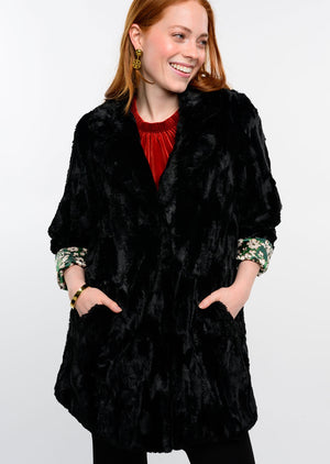 FAUX FUR CAR COAT