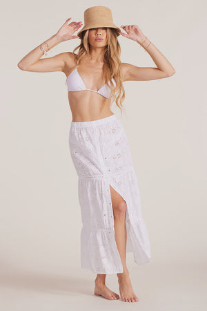 TIERED BUTTON FRONT MAXI SKIRT