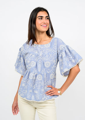 TIERED EMB TOP
