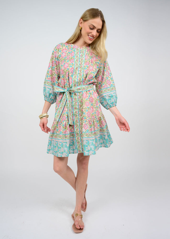 MANY BUTTONS PRINT DRESS