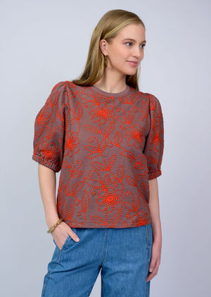 FLORAL VINES KNIT TOP