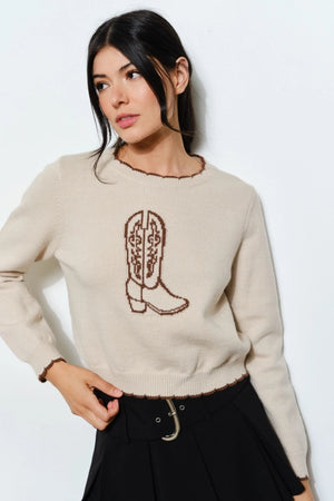 CAMERON COWBOY BOOT SWEATER PST1730