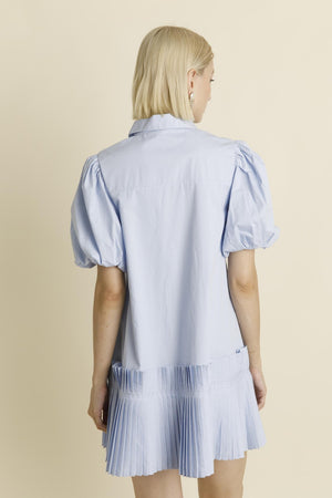 PLEATED HEM MINI DRESS