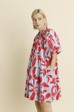 PRINTED MINI SHIRT DRESS