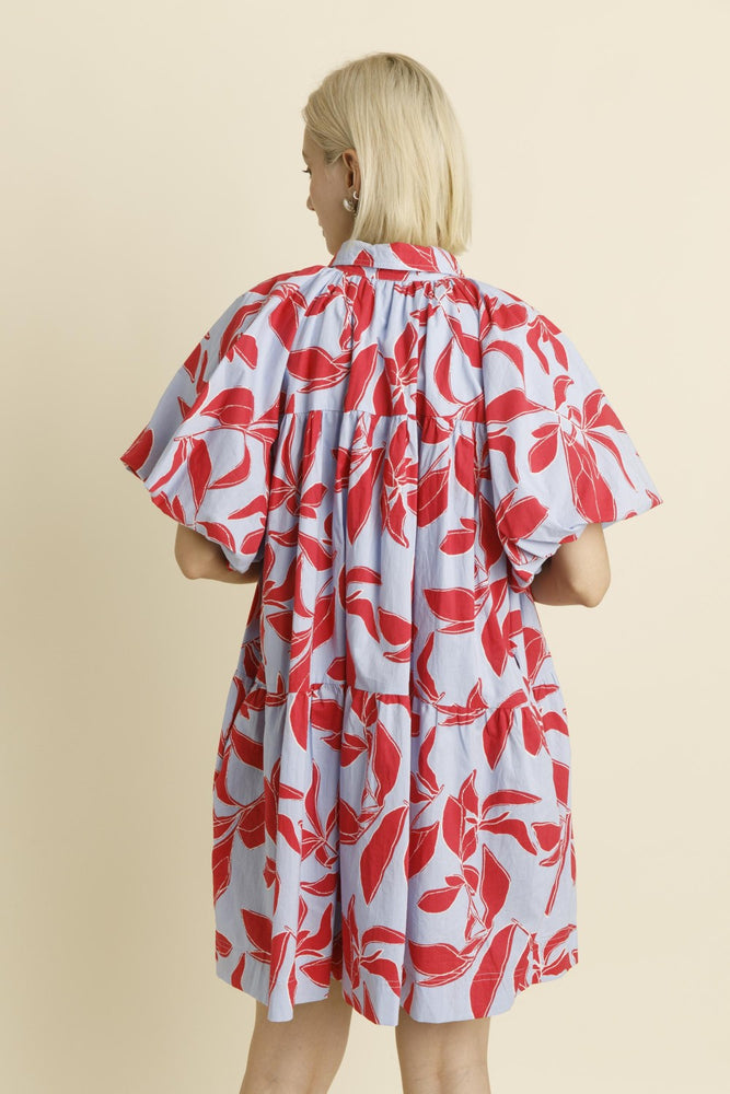 PRINTED MINI SHIRT DRESS