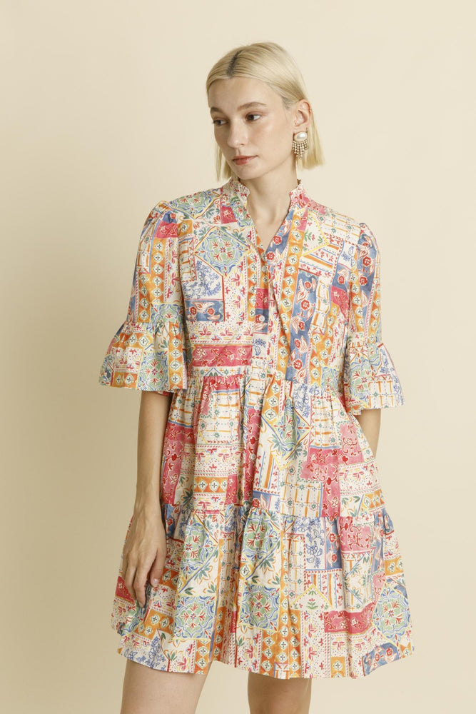 PRINTED MINI DRESS