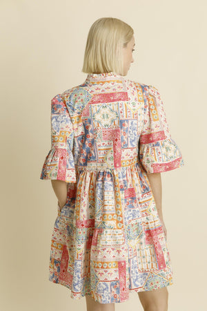 PRINTED MINI DRESS