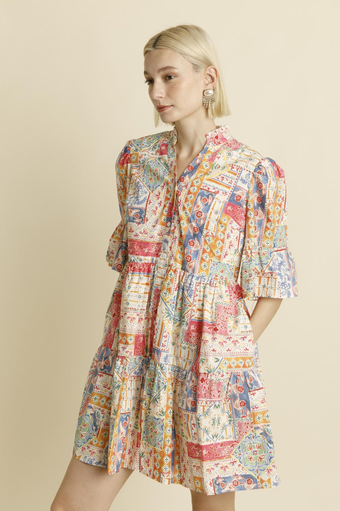 PRINTED MINI DRESS