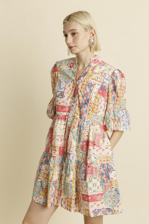 PRINTED MINI DRESS