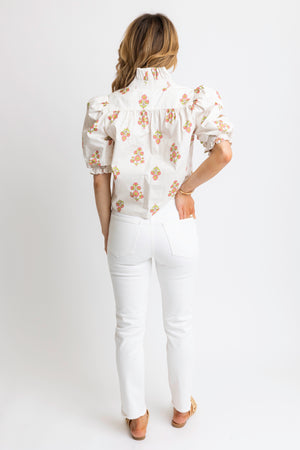 FLORAL RUFFLE TOP