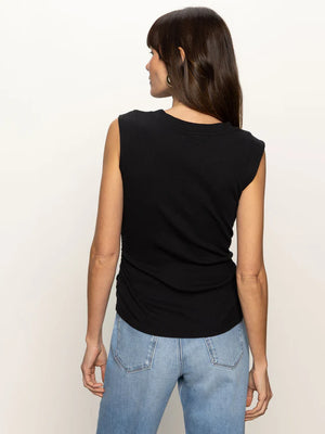 RIBBED RUCHED TANK
