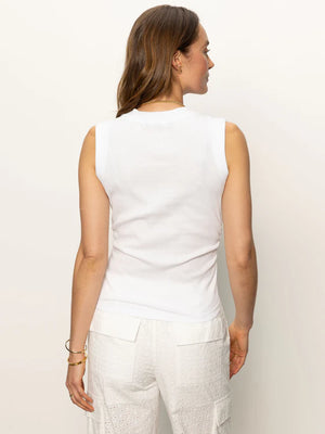 RIBBED RUCHED TANK