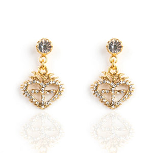 
            
                Load image into Gallery viewer, VIRGIN SAINTS &amp;amp; ANGELS QUEEN OF HEARTS CRYSTAL DROP EARRING
            
        