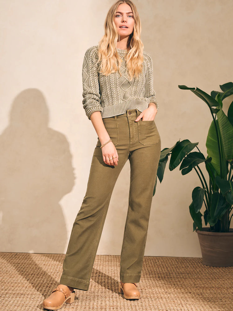 
            
                Load image into Gallery viewer, FAHERTY STRETCH TERRY SLIM WIDE LEG PANT
            
        