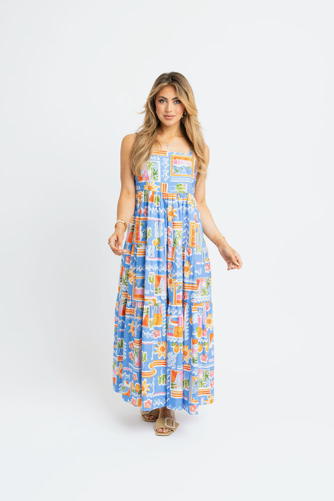 SANTORINI SCOOP BACK MAXI