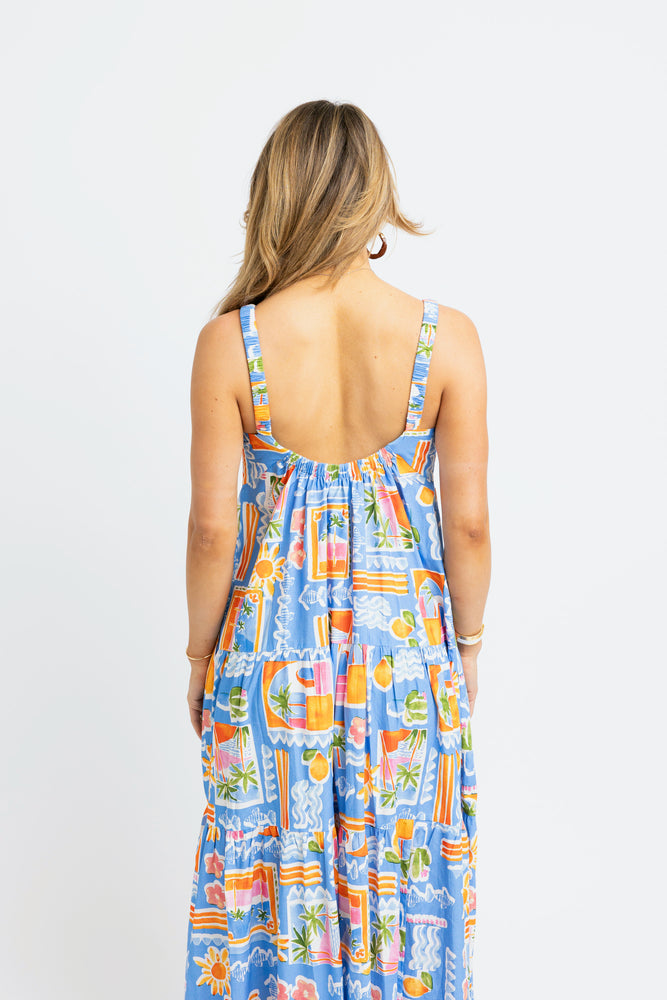 SANTORINI SCOOP BACK MAXI