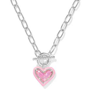 ARI HEART ENAMEL FRAME CHAIN NECKLACE