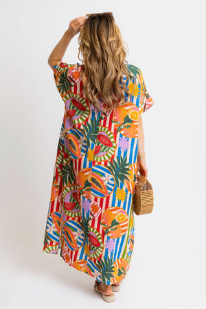 TROPICAL FRUIT MAXI DRESS