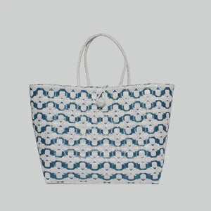 SWAN STRAW TOTE BLUE