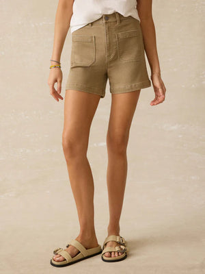 STRETCH TERRY PATCH POCKET SHORTS