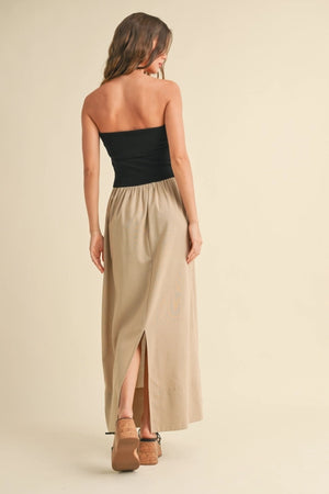 RIBBED TOP COMBO DRESS