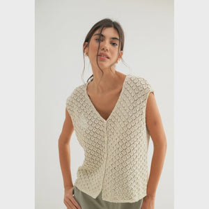 CROCHET BUTTON UP VEST