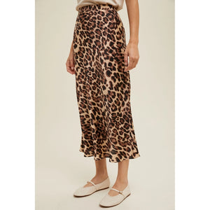 LEOPARD MIDI PENCIL SKIRT