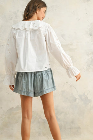 EYELET DETAILED BLOUSE