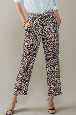 SAVANNA LEOPARD CROPPED CARGO PANTS