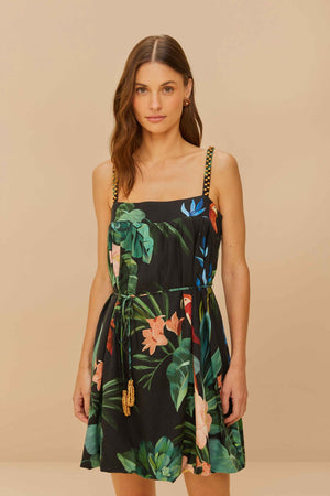 MIDNIGHT MACAW FIESTA MINI DRESS