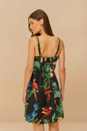 MIDNIGHT MACAW FIESTA MINI DRESS