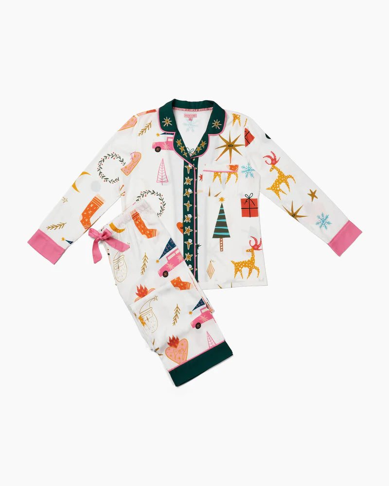 MOD HOLIDAY LOG SLEEVE PAJAMA PANTS SET