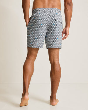 NAPLES TILE POOL GEO 6" SWIM TRUNKS