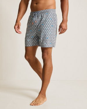 NAPLES TILE POOL GEO 6" SWIM TRUNKS