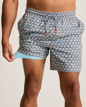 NAPLES TILE POOL GEO 6" SWIM TRUNKS