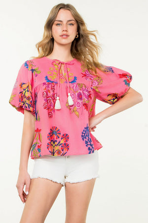 PUFF SLEEVE FLORAL TOP