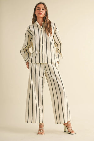 STRIPE STRAIGHT LEG PANTS