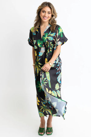 TOUCAN JUNGLE KAFTAN MAXI DRESS