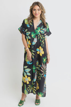 TOUCAN JUNGLE KAFTAN MAXI DRESS