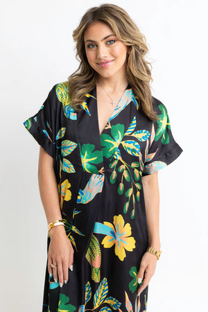 TOUCAN JUNGLE KAFTAN MAXI DRESS