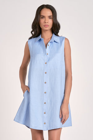 COLLARED SLEEVELESS DRESS