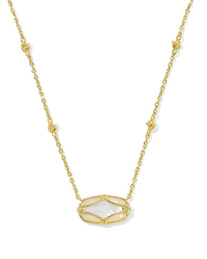 ELISA LATTICE FRAME SHORT PENDANT NECKLACE