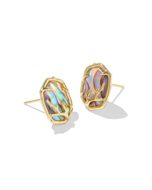 DAPHNE CORAL FRAME STUD EARRINGS