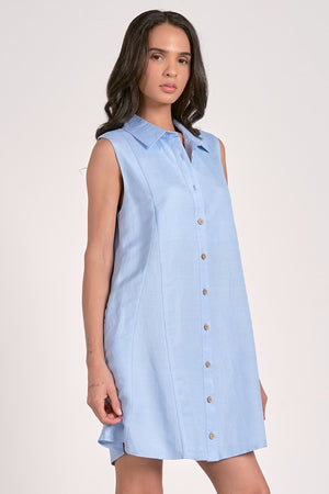 COLLARED SLEEVELESS DRESS