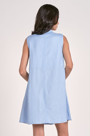 COLLARED SLEEVELESS DRESS