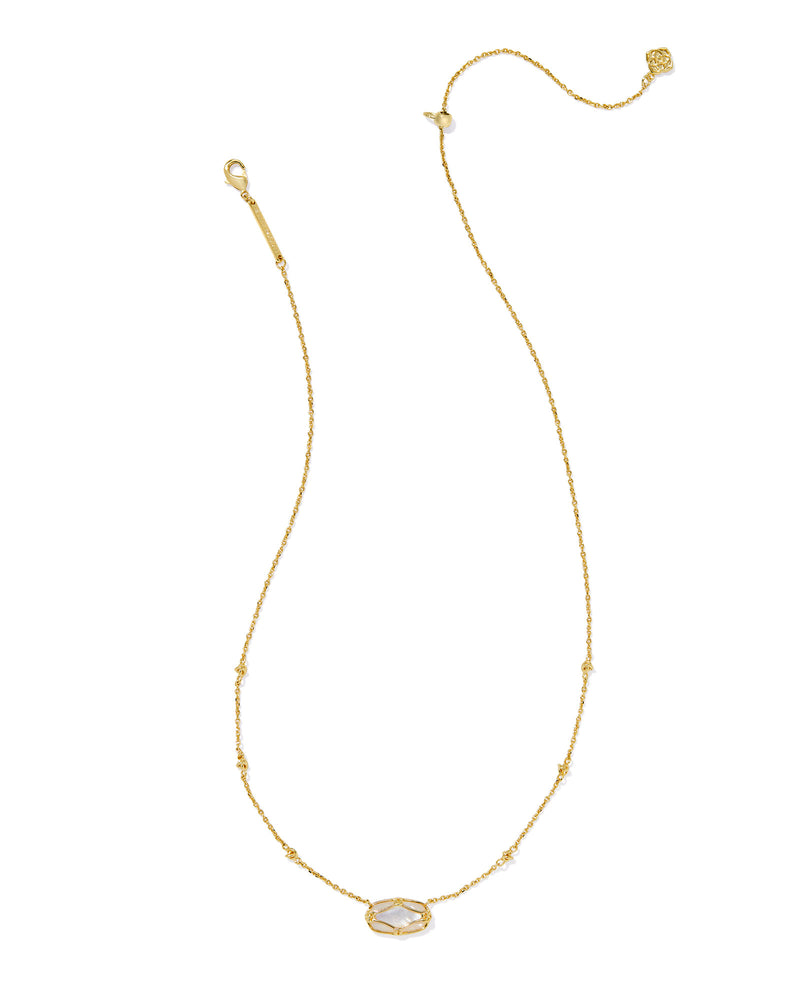 ELISA LATTICE FRAME SHORT PENDANT NECKLACE