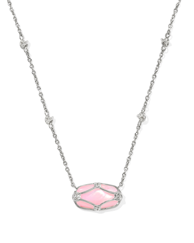ELISA LATTICE FRAME SHORT PENDANT NECKLACE
