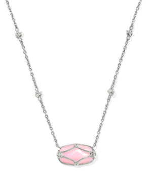 ELISA LATTICE FRAME SHORT PENDANT NECKLACE