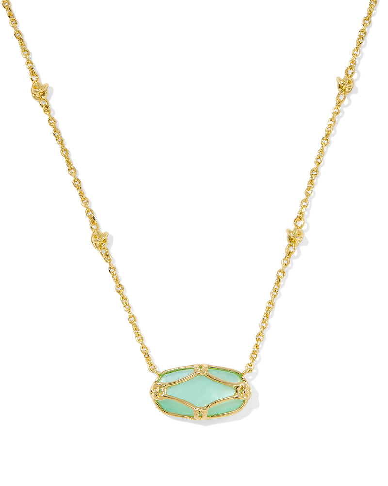ELISA LATTICE FRAME SHORT PENDANT NECKLACE